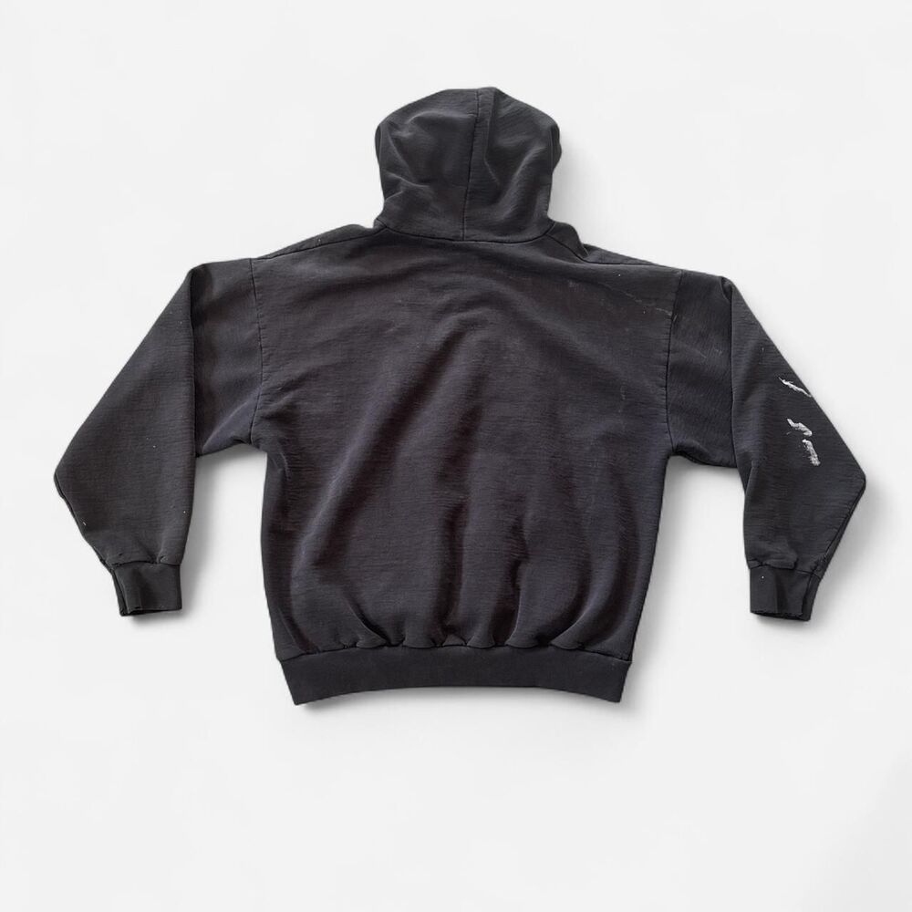 Union Line Faded Black vintage 90s distressed construction hoodie - Picture 6 of 6